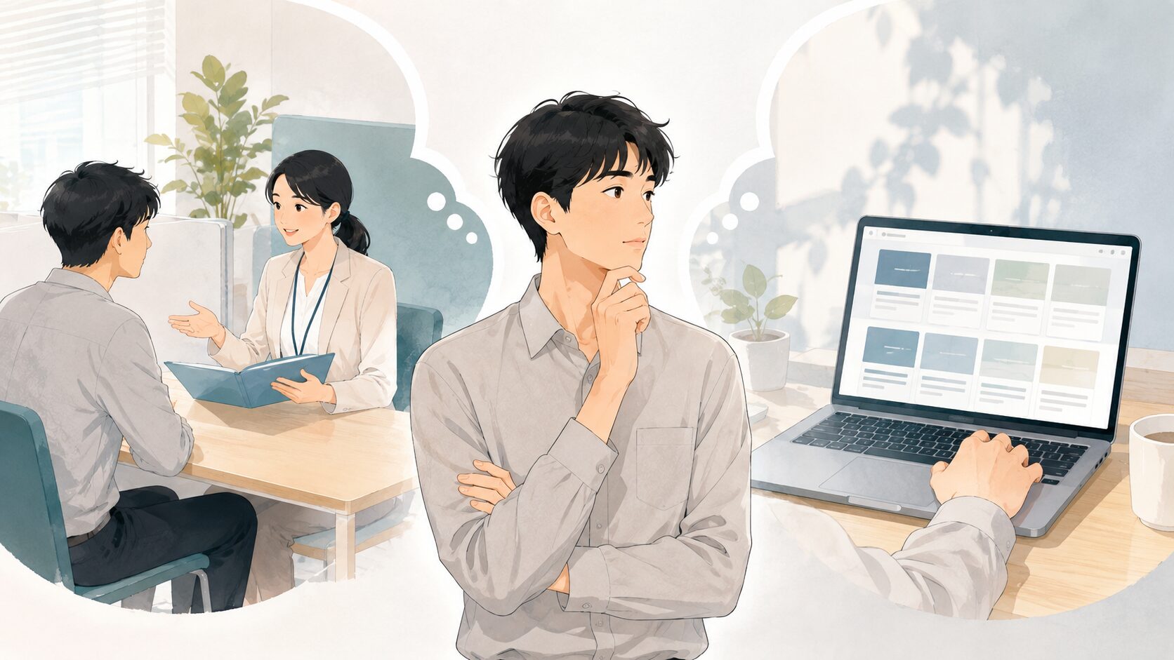 ハローワークでの相談と転職サイトでの求人検索を比較する求職者