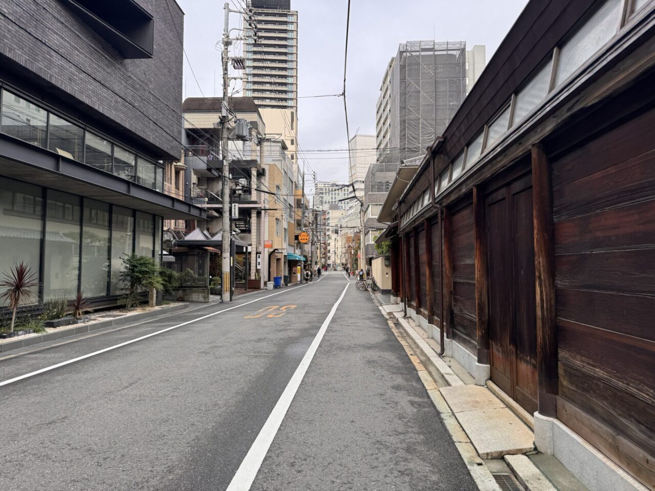 Everyday street scene near Higobashi Station in central Osaka